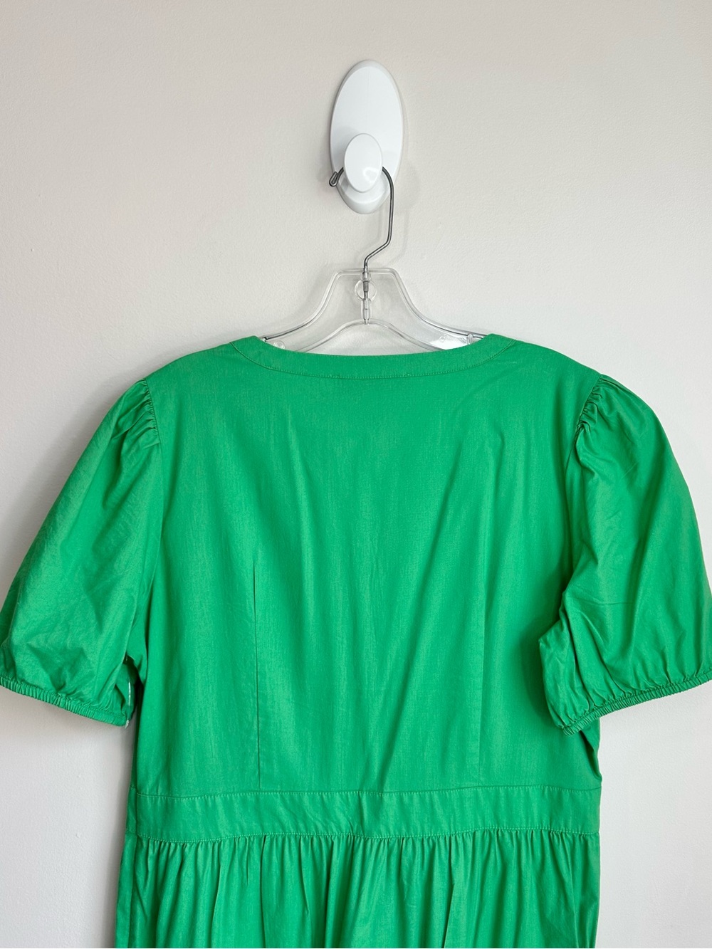 LOFT Tiered Puff Sleeve Midi Dress in Kelly Green Size 12 - Picture 8 of 15